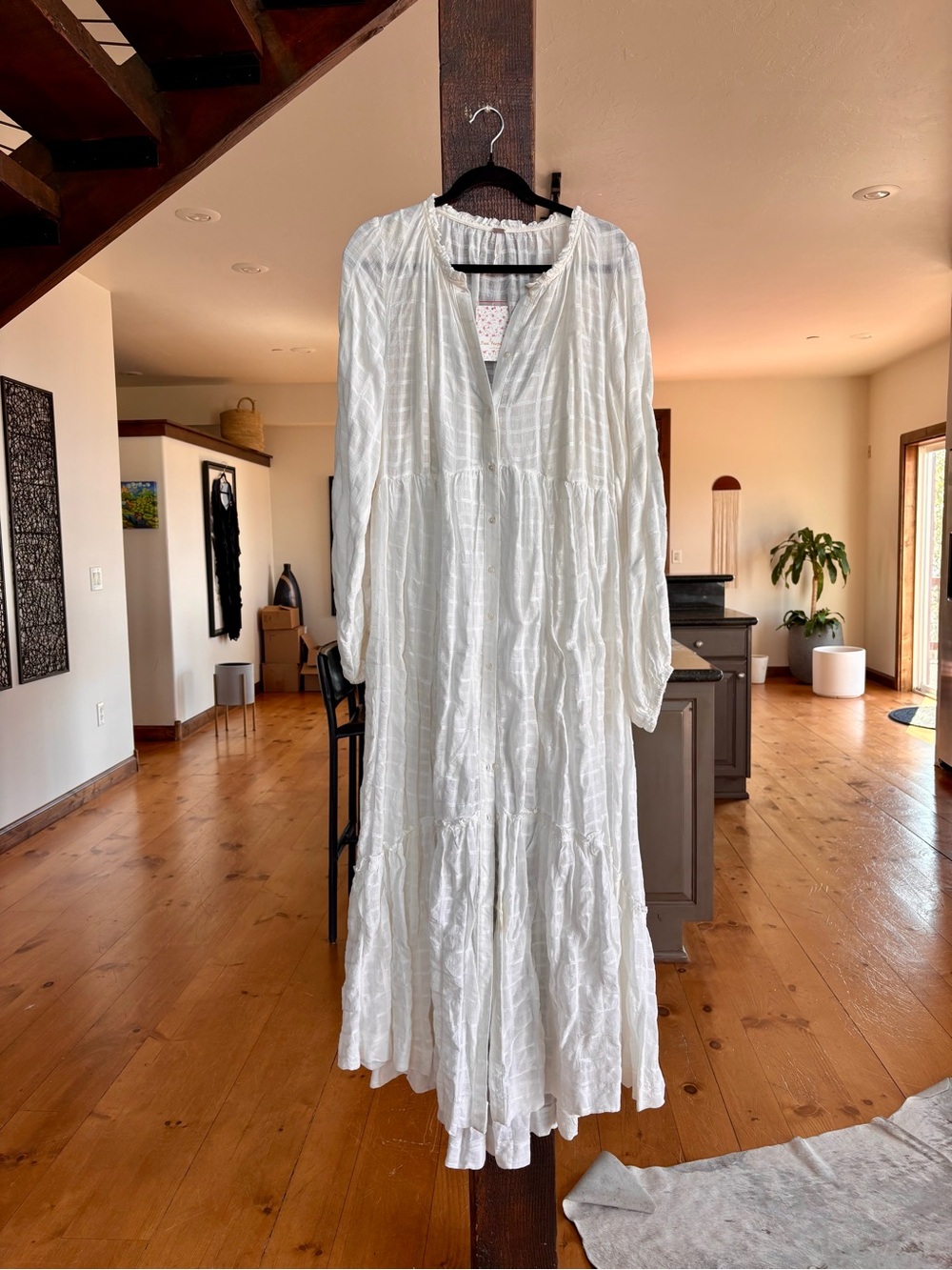FREE PEOPLE Edie Maxi Dress White NWT Size Large - Picture 7 of 15